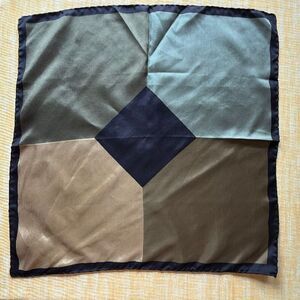 Ashear Silk Hand rolled Scarf Colorblok Square Geometric